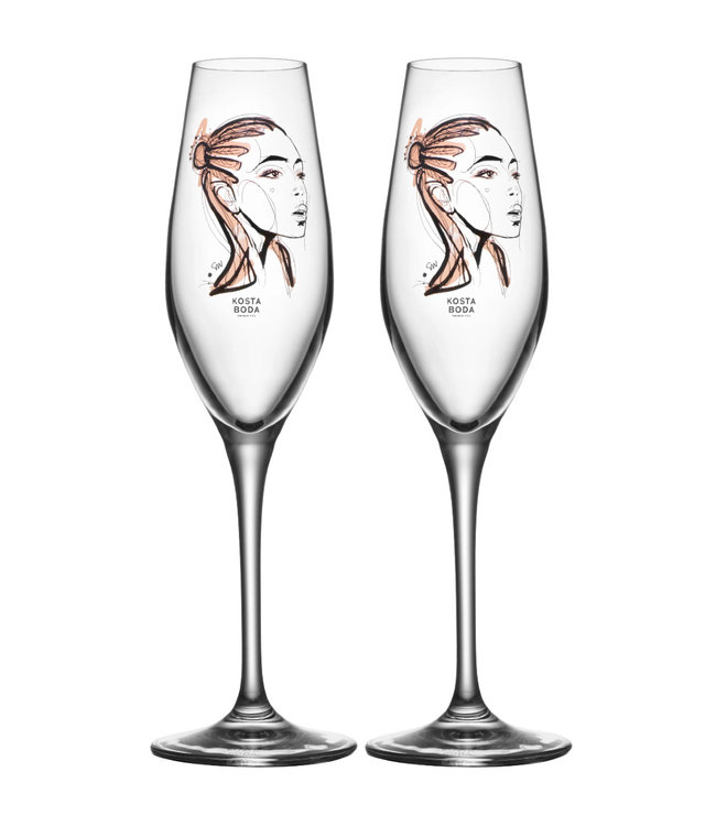 Sara Woodrow Kosta Boda champagneglas