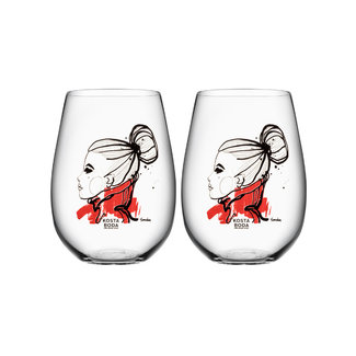 Sara Woodrow Kosta Boda trinkglas Want You