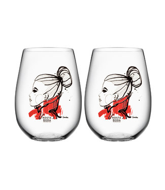 Sara Woodrow Kosta Boda drinkglas Want You