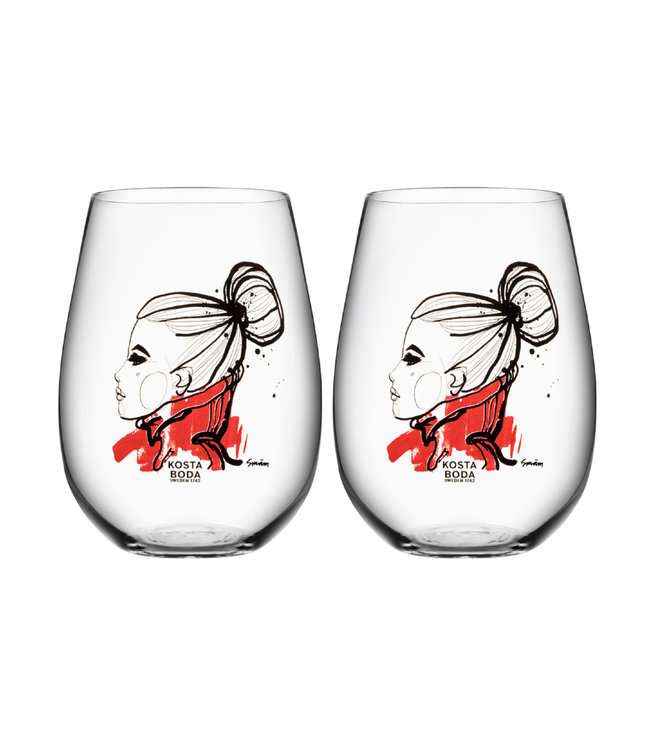 Sara Woodrow Kosta Boda drinkglas Want You