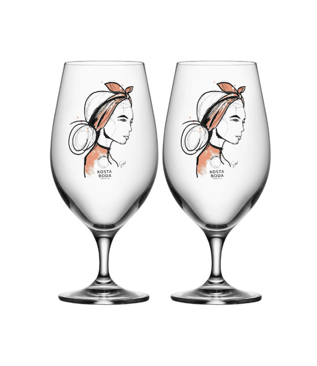 Kosta Boda All About You bierglas Near You, 40 cl (2-pack)