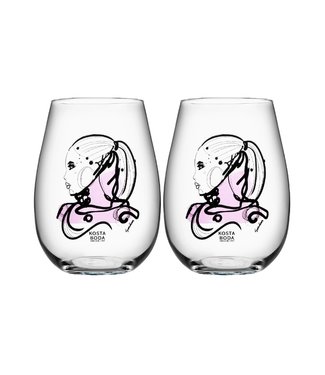 Sara Woodrow Kosta Boda wijnglas Love You