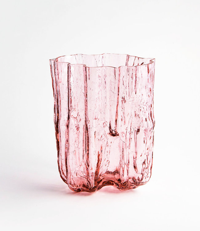 Kosta Boda KostaBoda vaas Crackle roze