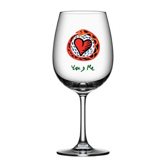 Ulrica Hydman-Vallien Kosta Boda wijnglas You & Me