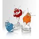 Kosta Boda Art Glass Kosta Boda beeldje Badlycka Geel/Rood Kosta Boda Art Glass Kosta Boda beeldje Badlycka Geel/Rood