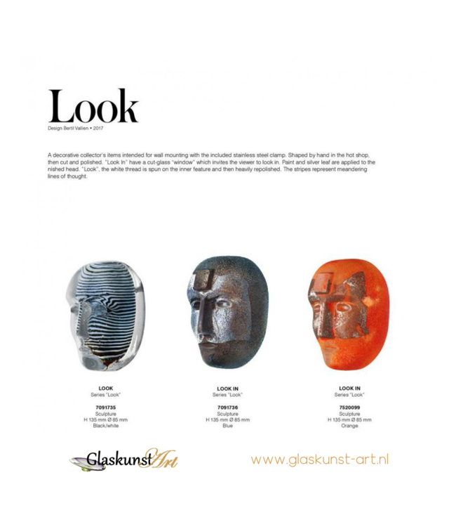 Kosta Boda Brains LOOK IN oranje