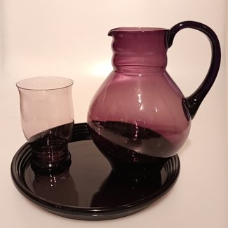 Royal Leerdam Crystal Waterstel Aubergine 1934