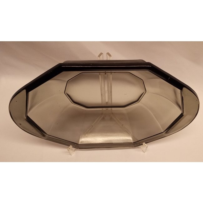 Leerdam schaal persglas grijs 1921