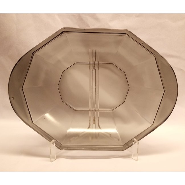 Leerdam schaal persglas grijs 1921