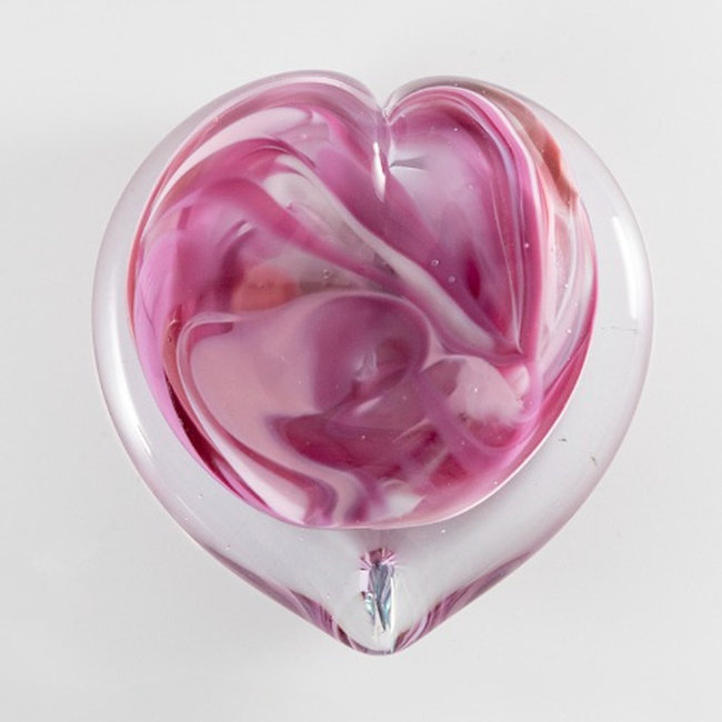 Roze hart van glas