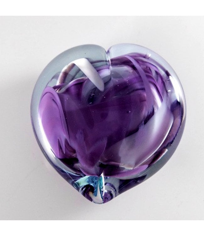 Paars hart van glas