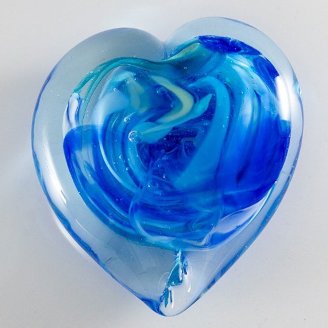 Blauw hart van glas