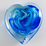 Glaskunst Art Liggend glazen hart Blauw - met luxe cadeauverpakking