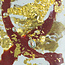 Glaskunstwerk 'Goldener TSpace' rot