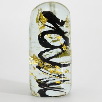 Glaskunst Art Glaskunst object 'Golden Dream' zwart