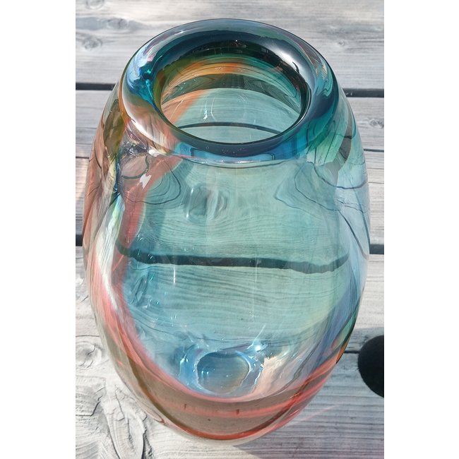 Leerdam Glaskunst - regenboog vaas