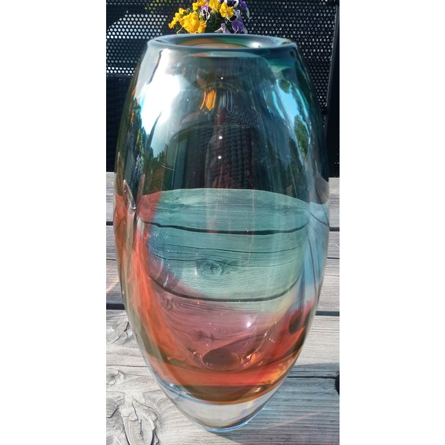 Leerdam Glaskunst - regenboog vaas