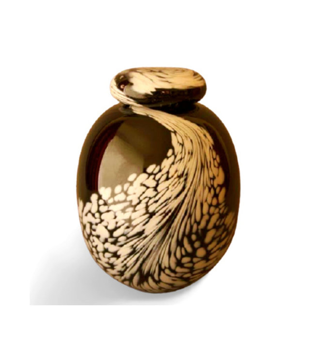 Urne aus Glas 'Wasserfall'