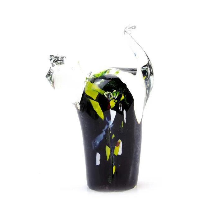Glas-Katze Schwarz/Mehrfarbig