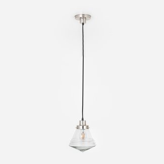 Art Deco Trade - Hanglamp aan snoer Luxe School Small Helder 20's Matnikkel