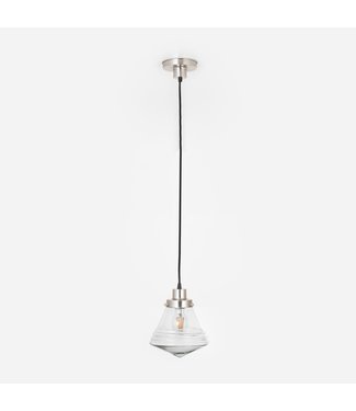 Art Deco Trade - Hanglamp aan snoer Luxe School Small Helder 20's Matnikkel