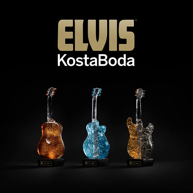 Kosta Boda Elvis Presley gitaar 'Graceland'