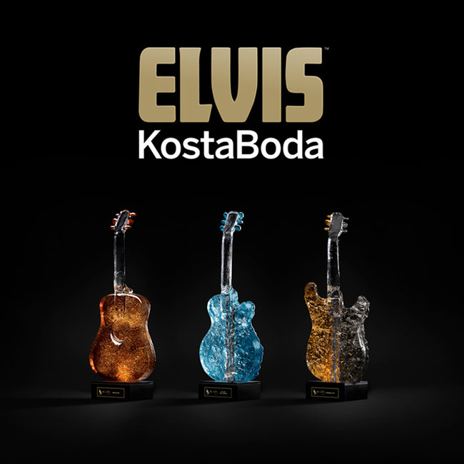Kosta Boda Elvis gitaar 'Follow That Dream'
