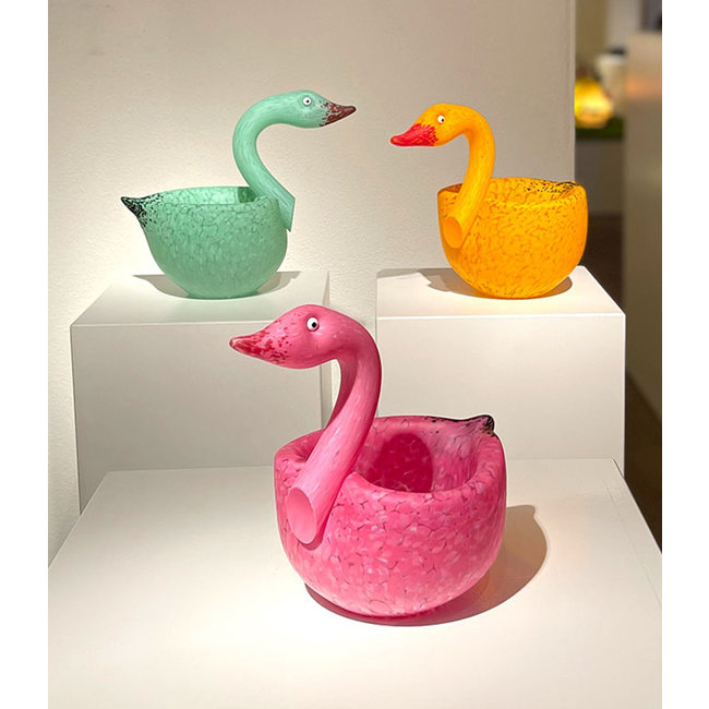 Glasstudio Borowski - Glazen zwaan Tender roze