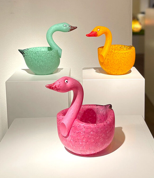 Glasstudio Borowski - Glazen zwaan Tender roze