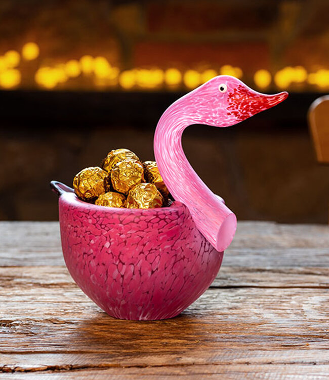 Glasstudio Borowski - Glazen zwaan Tender roze