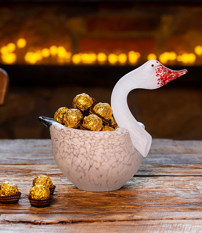 Glasstudio Borowski - Glasschwan Zartes Weiß