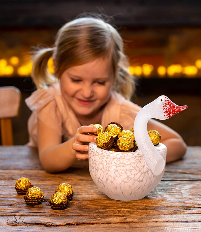 Glasstudio Borowski - Glasschwan Zartes Weiß