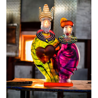 Borowski Art Objects Glasstudio Borowski - glaskunstwerk King & Queen