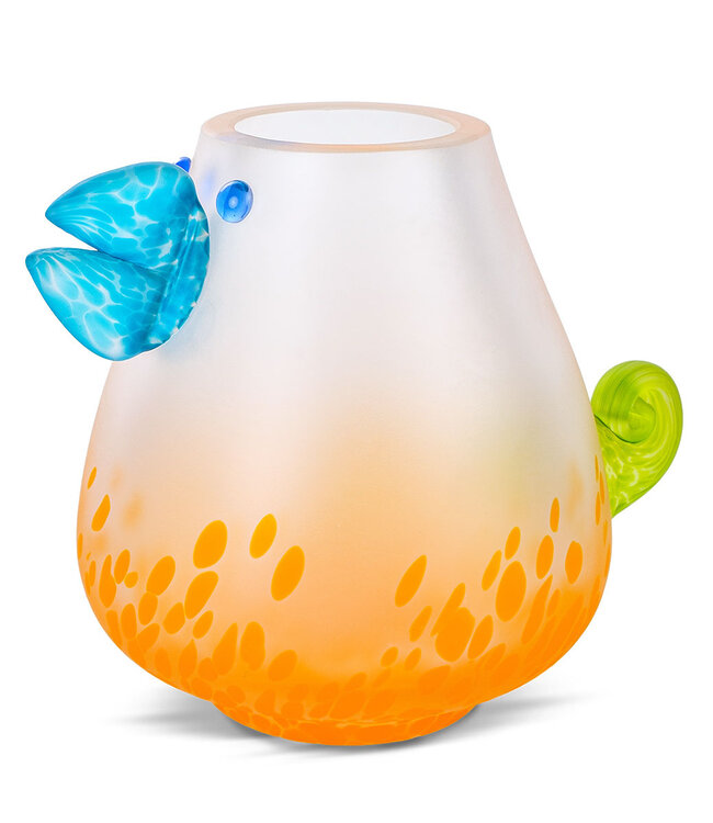 Glasstudio Borowski Borowski vaas Chicko blauwe snavel