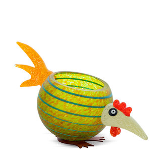 Glasstudio Borowski Borowski schaal Pick Chick olijf