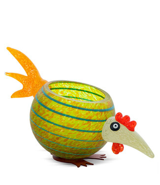 Glasstudio Borowski Borowski schaal Pick Chick olijf