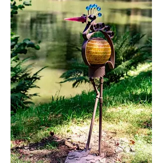 Glasstudio Borowski Borowski lichtobject Heron olijf