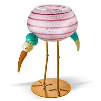 Glasstudio Borowski Borowski schaal/kandelaar Ibis roze-grijs
