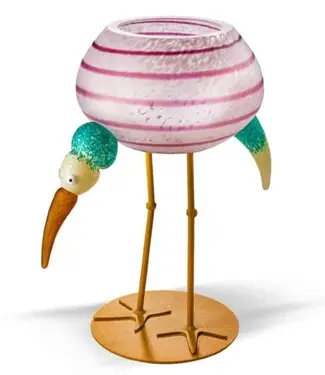 Glasstudio Borowski Borowski schaal/kandelaar Ibis roze-grijs