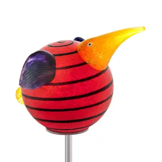 Borowski Outdoor Objects Borowski - Glazen vogel tuinprikker KIWI STICK,rood