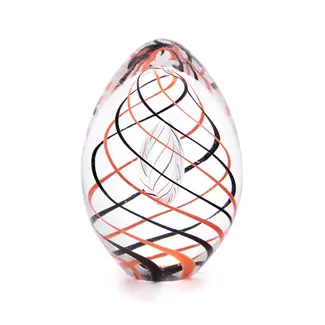 ArtCristal Bohemia Tsjechië Artcristal paperweight Egg 'Spiral' zwart/rood