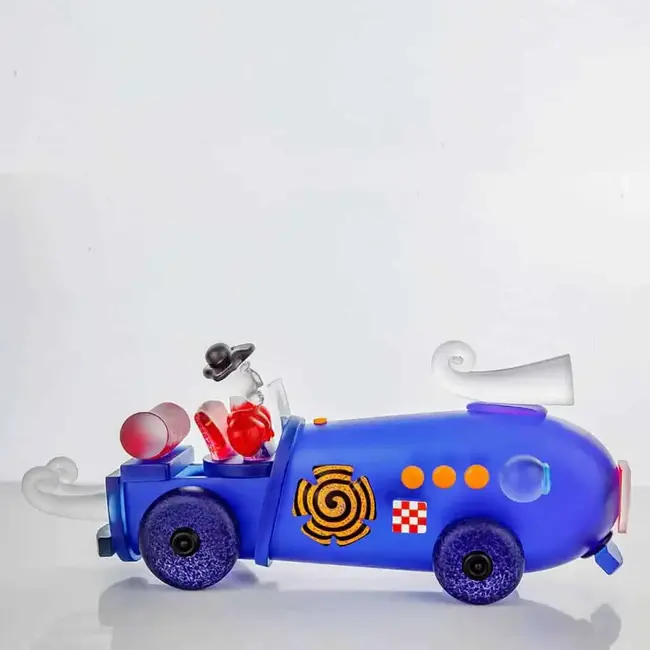 Borowski Kunstobjekt Retro-Auto blau