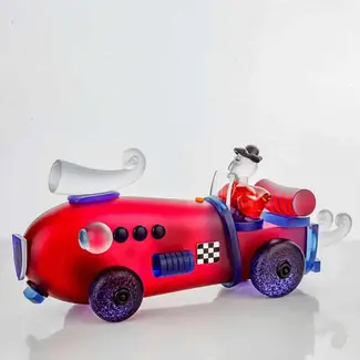 Glasstudio Borowski Borowski art object Retro Car rood