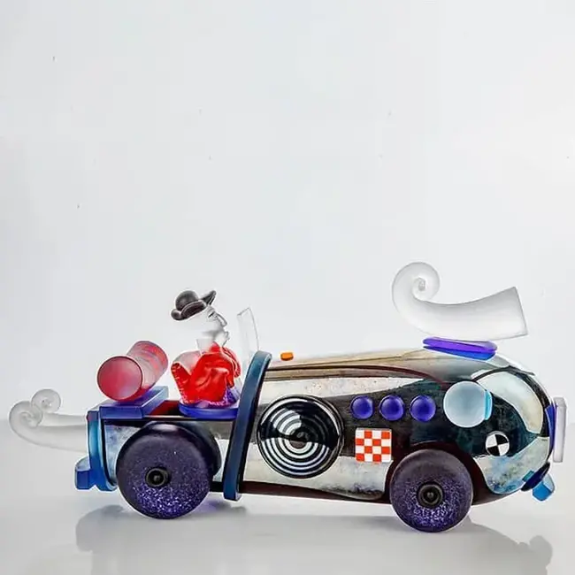 Borowski Kunstobjekt Retro-Auto Silber