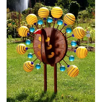 Glasstudio Borowski Borowski tuinsculptuur Pavo geel
