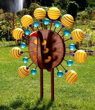 Glasstudio Borowski Borowski tuinsculptuur Pavo geel