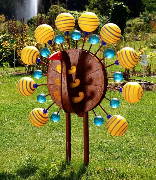 Glasstudio Borowski Borowski Gartenskulptur Pavo Gelb