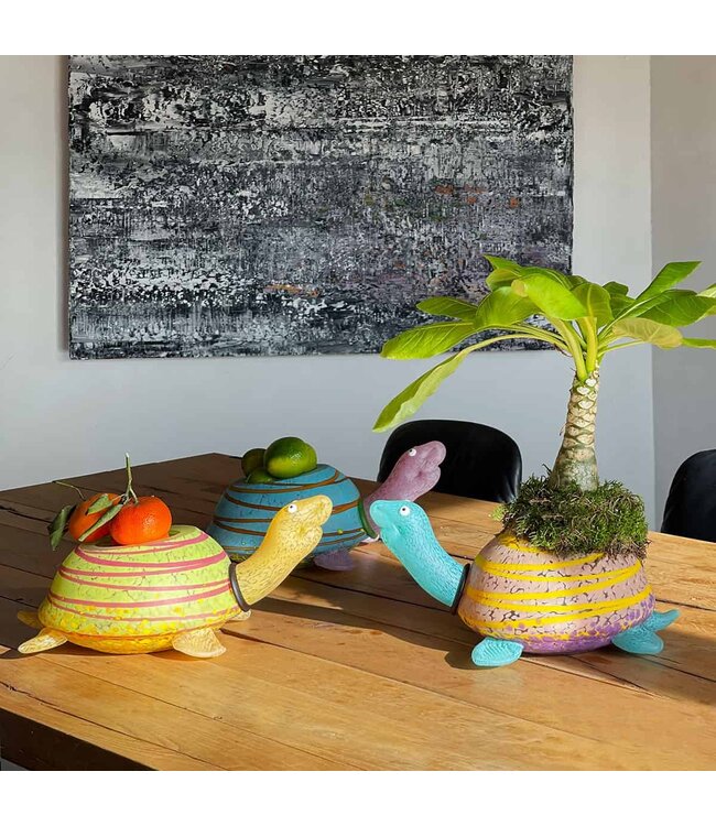 Borowski Glas schaal Toby lime/geel