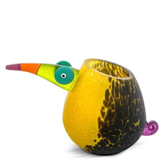 Glasstudio Borowski Borowski vaas Pico geel/zwart