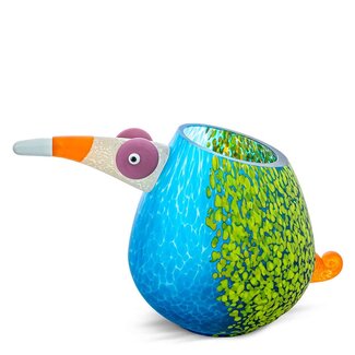 Glasstudio Borowski Borowski vaas Pico blauw/lime